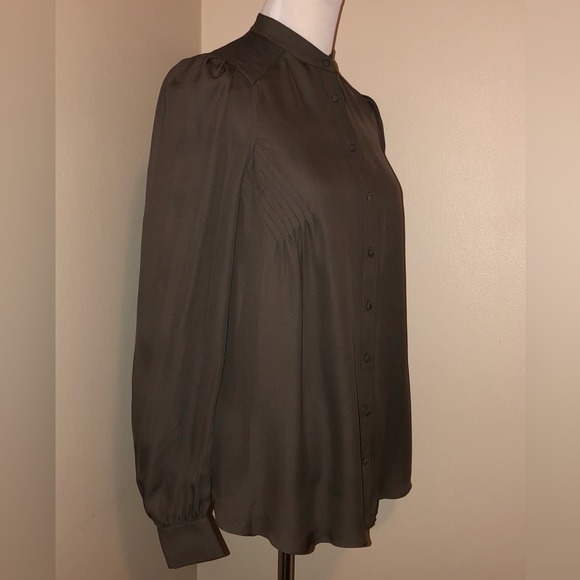 Alexander Wang 100% Silk Button Up Long Sleeve Blouse,Size-6 - Picture 8 of 11